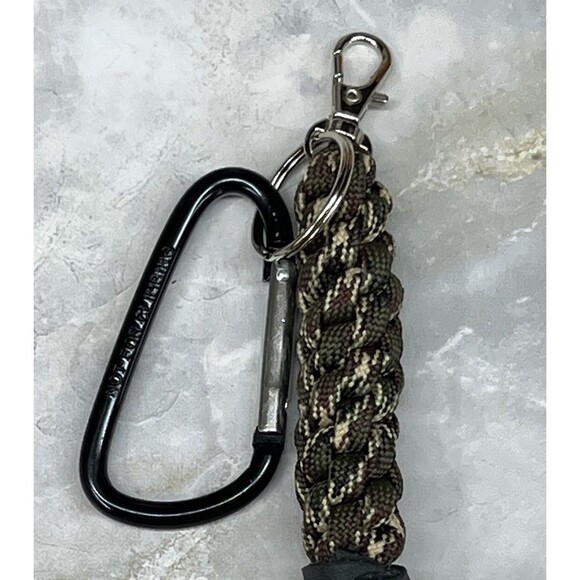 Paracord Braided Keychain Carabiner Key Ring Green Handmade Macrame Swivel Clasp - Picture 4 of 12